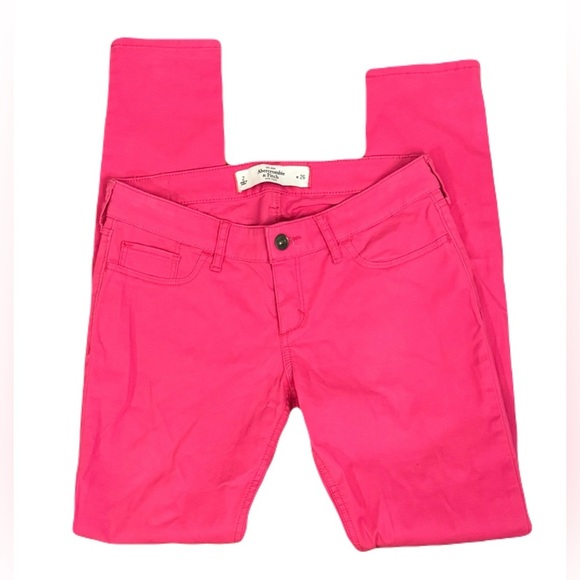 Abercrombie & Fitch Bright Pink Skinny Pants - Picture 4 of 5